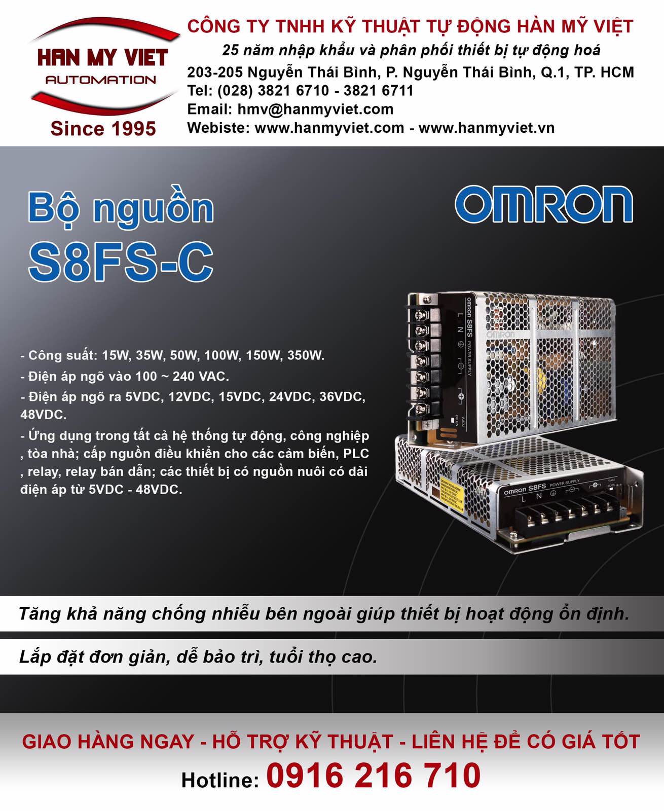 Giới thiệu bộ nguồn Omron S8FS-C